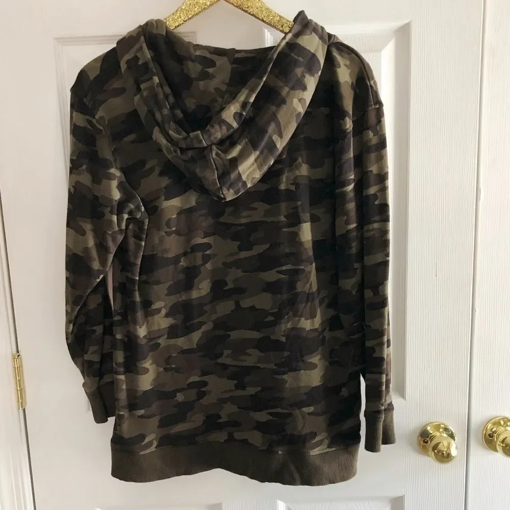 Highline Collective Lace-Up Camo Print Hoodie